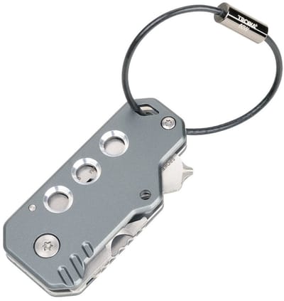 Troika | Sleutelhanger | KEYTOOL | Minitool met 11 functies, mes, sleutelhanger (draadlus), touwsnijder, flesopener, inbussleutel (4 maten), kruiskop- en sleufschroevendraaier.