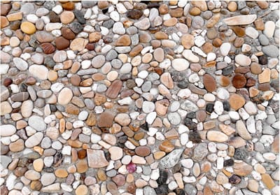 Fotobehangkoning - Behang - Vliesbehang - Fotobehang Stenen van het Strand - Stone Beach - 300 x 210 cm