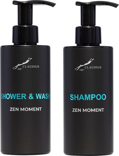 Douchepakket Zen Moment - Shower & Wash + Shampoo - 300 ml per fles - bodycare - luxe fles - set van 2 stuks - Cadeau