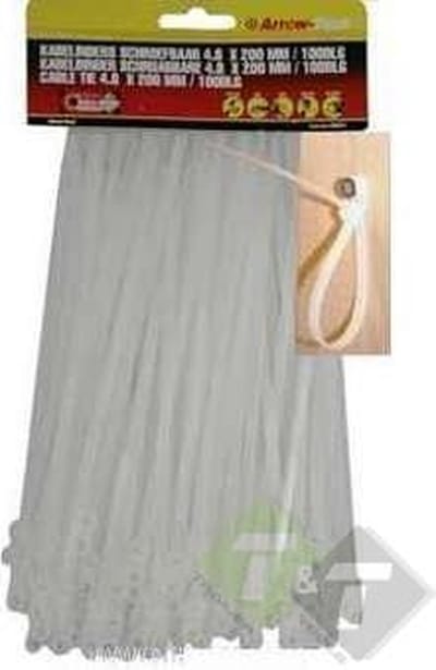 Kabelbinders Wit 4,8 x 200 mm - Trekbandjes - Bundelbandjes - Tiewraps 100 delig