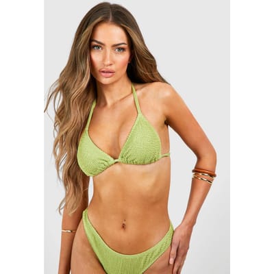 boohoo Dames Mix & Match Crinkle Driehoekige Bikini-top | Verstandig | Maat: 40