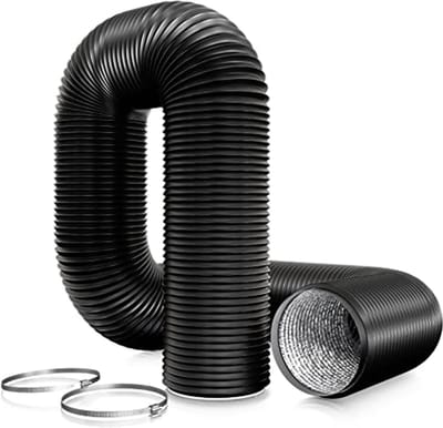 Afvoerslang - Ventilatiebuis - Lucht Afvoeren - Flexibel En Stevig - 150 mm x 3 meter - Zwart