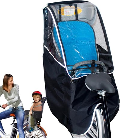 Regenhoes Fietszitje - Fietszitje Kap - Fietsen met Kind - Allesweer Bescherming - Tot 115 cm - Zwart