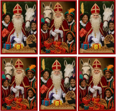 Sinterklaas Wenskaart - 6 Ansichtkaarten in een zakje - 2 motieven