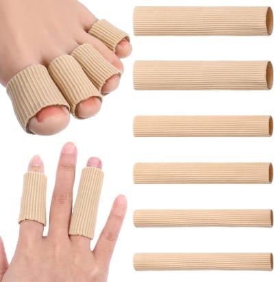 Siliconen teenbeschermers set van 6, snijdbare teenkussens voor blaren, eelt en maïs – comfortabele vinger- en teenbescherming voor dames en heren