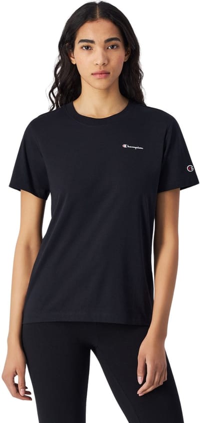 Champion T-shirt Dames SS Tee Zwart - Maat XS