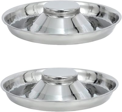 RVS Hondenbak Slow Feeder voor Puppy's en Katten - Dubbele Voerbak Roestvrij Staal