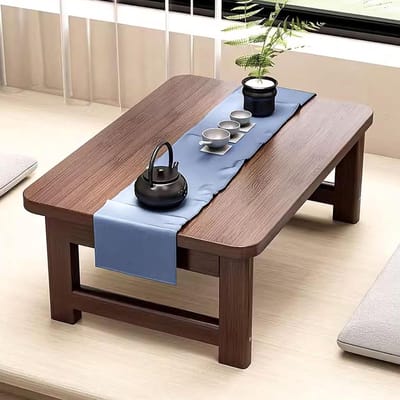 Opvouwbare Eettafel - Lage Vloertafel - Kleine Ruimtes - Ruimtebesparend Ontwerp - 100x48x35 cm - Walnoot