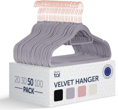 Blumtal - Kledinghangers - Velvet - Fluweel - Rose Gold - Grijs - 50 stuks