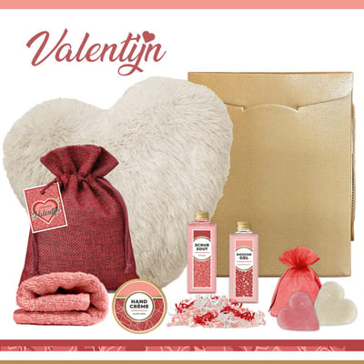 Geschenkset “Voor mijn Valentijn!” - 8 producten - 880 gram - Triomf Cosmetica | Giftset voor haar Luxe wellness cadeaubox Cadeau vrouw Verjaardag Set Valentijnsdag Geschenk Ik hou van jou Cadeaupakket Speciaal voor jou Gift Vriendin Moeder Crème