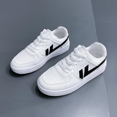 Kleine Witte Schoenen Kinderen Lente en Herfst Platform Ins Tide Gestreept Veelzijdige Boardschoenen 40 zwart
