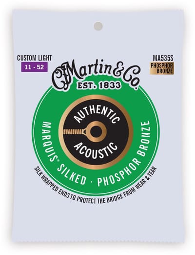 Martin MA130S Silked Slik&Steel Snaren voor Akoestische Gitaar (11.5-47) Custom Light