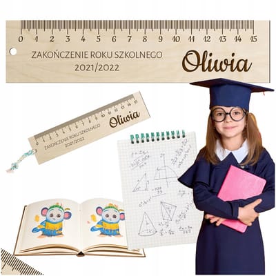 SMX Design - Houten Schoolliniaal - 15cm - Gepersonaliseerd - Met Naam