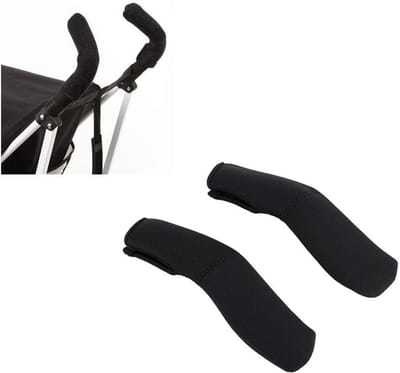 Universele lederen armsteunhoezen voor kinderwagens - Zwarte handvatbescherming en accessoires voor grote kinderwagens
