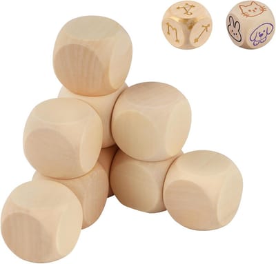 25 stuks Blanco Houten Dobbelstenen Onbeschilderd 25mm Kubus