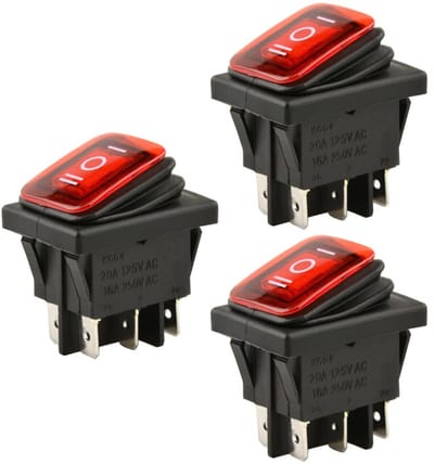 Allecto - Auto Tuimelschakelaar - LED Licht Indicator - Waterdicht - 3 Positie Schakelaar - Elektrische Controle - Geschikt voor Auto