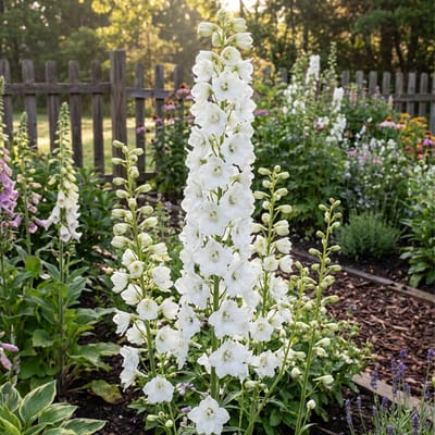 Bloomique - Set van 3 - Delphinium Magic Fountains Pure White - Ridderspoor - Winterhard - Vaste plant - 10-20 cm hoog - Pot 9 cm