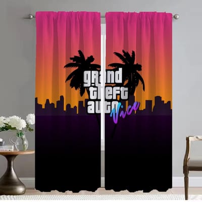 Shades Gta Vice City Elegante Kamergordijnen voor Camera Raamgordijn Tule voor Slaapkamer Huis Interieur Gordijnen 2 Stuks Scheidingswand W50xH70cmx2pcs-CL