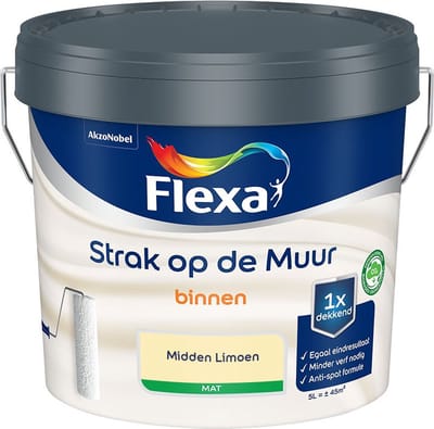 Flexa - Strak Op De Muur Binnen Mat - Midden Limoen - Mengverf - 5 L