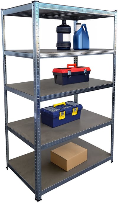 Stellingkast - 180x100x60 cm - tot 1250 kg - steeksysteem - zilver