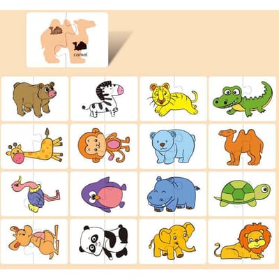 16 stuks Montessori Peuter Puzzelkaarten Speelgoed Ideaal Voor Kinderen Legpuzzel Matching Spel Educatief Speelgoed Cartoon Vorm Cognitieve Training Cadeau