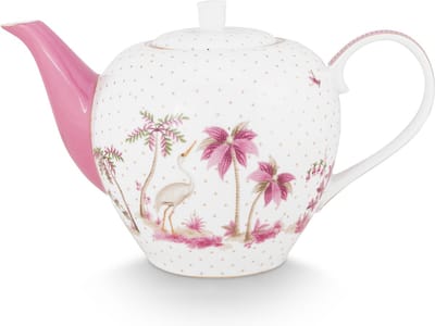 Pip Studio Jolie Pink Theepot 1.6 Ltr - Porselein - Roze en Gouden Accenten - Porselein