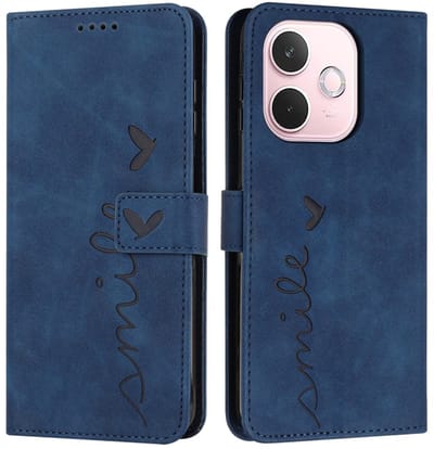 Coverup Hoesje - Geschikt voor OPPO A5 Pro 5G Hoesje - Coverup Smile Book Case - Blauw