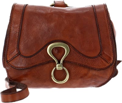 CAMPOMAGGI Leren Schoudertas Handtas Mini Crossbody Bag Cognac Bruine