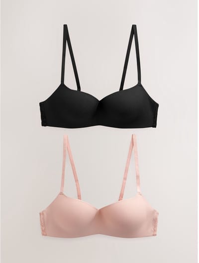 Next - Dames - Set van 2 Ultimate Comfort beha's met lichte vulling zonder beugel - Zwart
