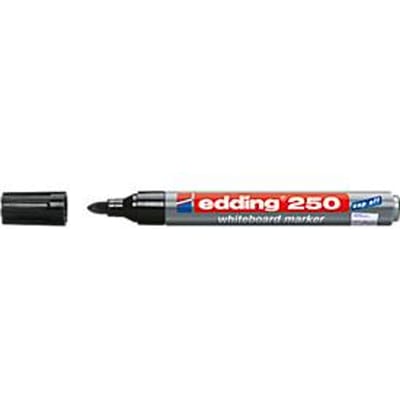 edding 250 Whiteboardmarker - 10 stuks zwart - Ronde punt: 1,5-3mm