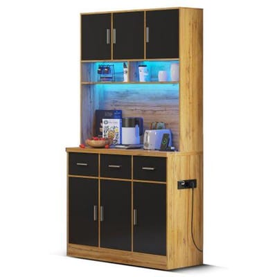 100x40x180 cm, multifunctionele buffetkast met LED-verlichting met afstandsbediening, lades