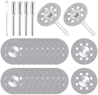 20 Stuks Diamant Slijpschijven voor Rotatietools - Mini Diamant Schijven voor Steen, Glas en Tegels met Schroevendraaier en 4 Stuks 3 mm Mandrel