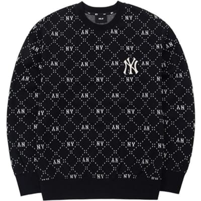 Sweatshirt à col rond brodé logo floral MLB New York Yankees Sweatshirt unisexe Noir 3AMTM0331-50BKS M black