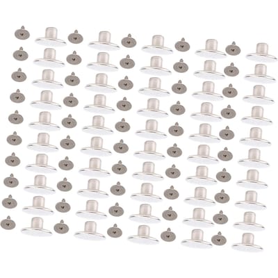 50 Set 17mm Broeksknoop RVS Zilver Decoratieve Knoop met Tip Kruiskopschroef voor white