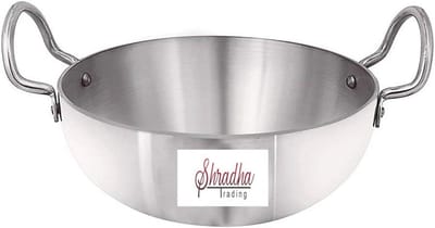 Aluminium Indiase Kadai - 12 Inch Kookpan met Handgrepen