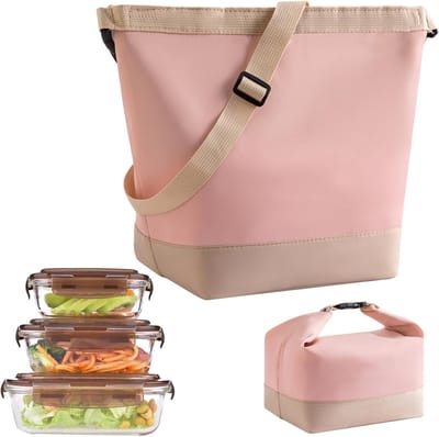 Isolerende Lunchtas voor Dames en Heren, Lekvrije Koeltas met Verstelbare Schouderband, Ideaal voor Werk, School en Picknick