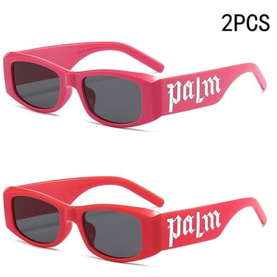 2 Paires Lunettes de Soleil Compactes Petit Cadre Protection Solaire Lettre Nouvelle Tendance Instagram Punk Runway Sun
