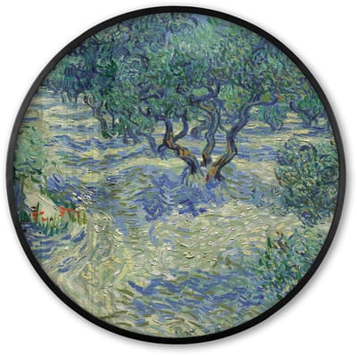 Poster in lijst Rond - Fotolijst 60x60 cm - Posters - De Olijfgaard - Vincent van Gogh - Ronde posterlijst zwart - Decoratie - Wanddecoratie woonkamer - Muurdecoratie slaapkamer