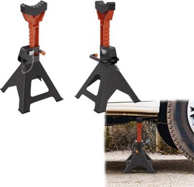 Steunbokken 3 Ton Set van 2 - In Hoogte Verstelbaar 28-42 cm - Zware Kriksteunen voor Auto en Camper