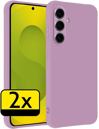 Hoesje - 2 Stuks - Geschikt voor Samsung Galaxy S25 FE - Sterk & Shockproof - Case Siliconen - Back Cover - Telefoon Hoes - Telefoonhoesjes - Lila