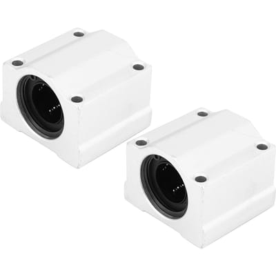 2 pièces SC20UU 20mm Roulement à Billes Linéaire CNC Bloc coulissant Douille blanc