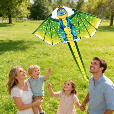 Vlieger - Vliegend Speelgoed - Strand Activiteit - Interactief Ontwerp - 120 x 210 cm - Dinosaurus