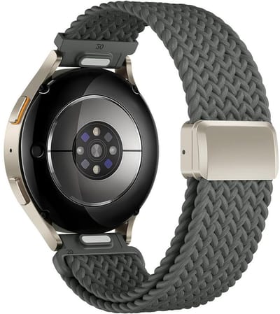 Nylon bandje - geschikt voor Garmin Venu (2 Plus) / Venu SQ (2) / Vivomove (Style - Sport) / Vivoactive 3 / 5 / 6 / Forerunner 55 / 165 / 245 / 645 / 570 - 42mm - grijs