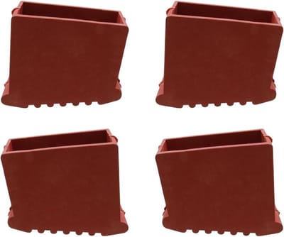 LC LICTOP 2 stuks rubberen adder voethoezen, antislip laddervoetpads, laddervoetkap, visgraatladder, slijtvast, opvouwbaar, ladder, eindkappen, geschikt voor 8,6 x 3,9 x 3,5 cm, laddervoet, rood