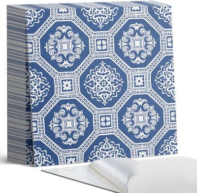 Coloray Plaktegels - Achthoekig patroon Zelfklevende Tegels - 20 cm x 20 cm - Marine Plaktegels - 20 stuks - Vierkant PVC Tegels - Plaktegels Badkamer - Plaktegels Vloer - Vinyltegels Vloer Zelfklevend - Wandtegel Zelfklevend