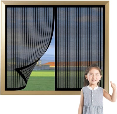 Hor voor Ramen - Raamhor Vliegengordijn - Insecten Buiten Houden - Zonder Boren Installeren - 49 x 250 cm - Zwart