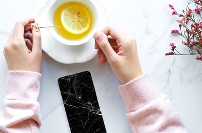 OnePlus 7 Pro TPU Siliconen Hoesje Marmer Zwart - Origineel Cadeau Vader