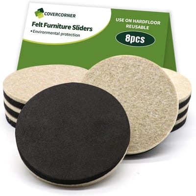 Felt Furniture Sliders - 3½ inch - 8 stuks - Zacht EVA-schuim voor alle vloertypes - Krassenvrij meubels