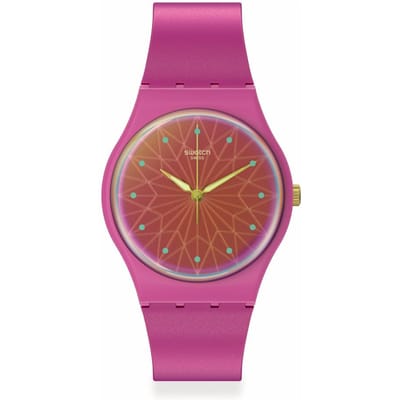 Swatch FANTASTIC FUCHSIA Polshorloge SO28P110 Roze brown