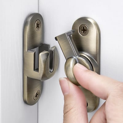 Set van 2 Zwenkbare Deurvergrendelingen 90/180 Graden voor Kast, Badkamer en Schuur